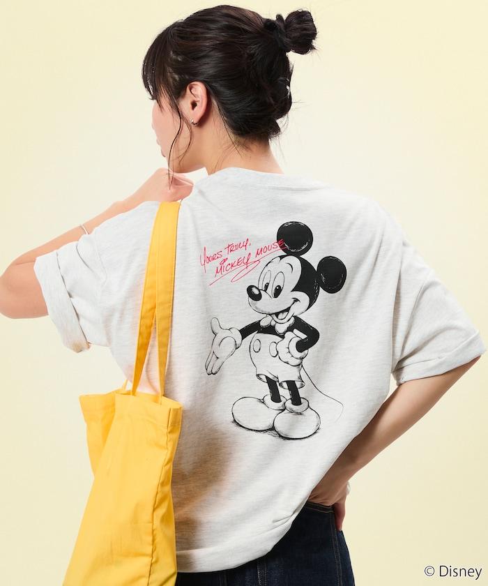 DISNEY（迪士尼） ミッキーマウス 背部印花 圓領T恤