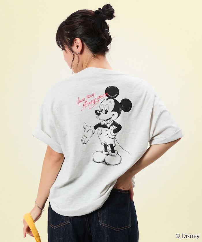 DISNEY（迪士尼） ミッキーマウス 背部印花 圓領T恤