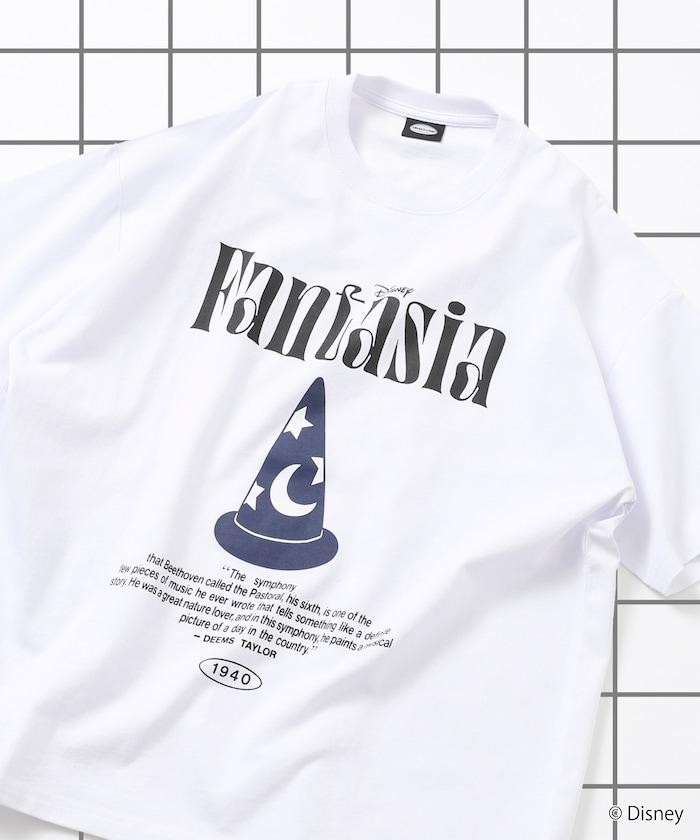 ファンタジア（幻想曲） 寬鬆前幅印花圓領T恤