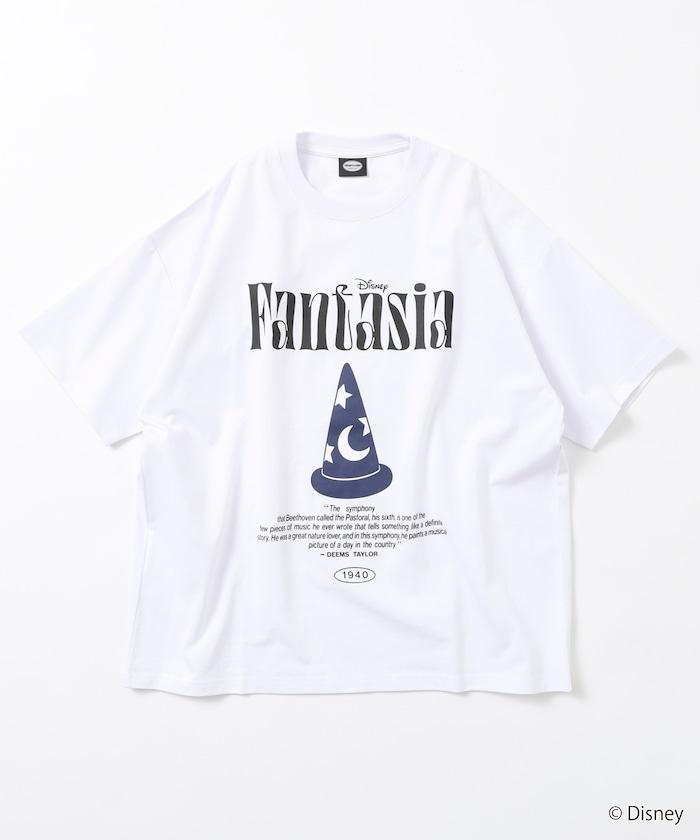 ファンタジア（幻想曲） 寬鬆前幅印花圓領T恤