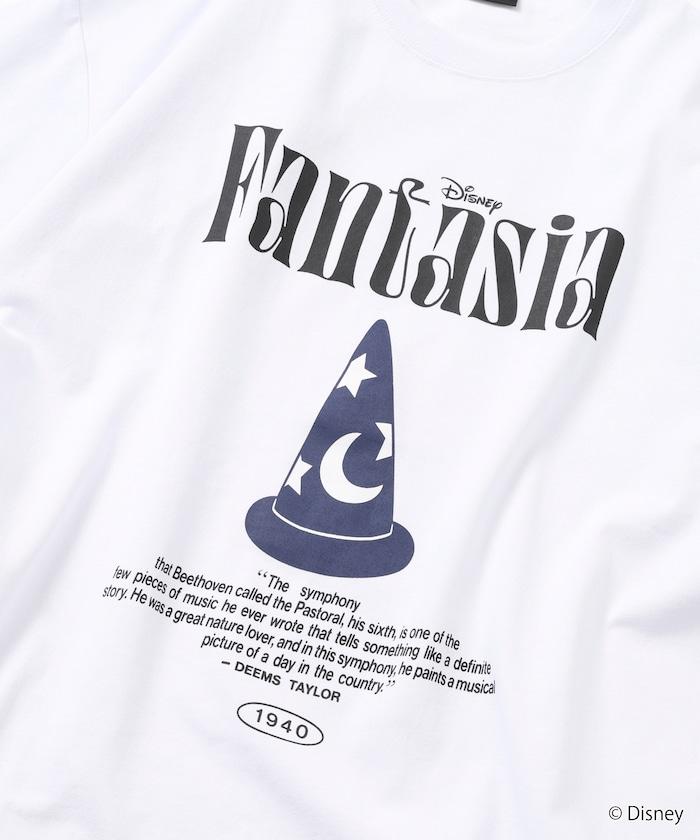 ファンタジア（幻想曲） 寬鬆前幅印花圓領T恤