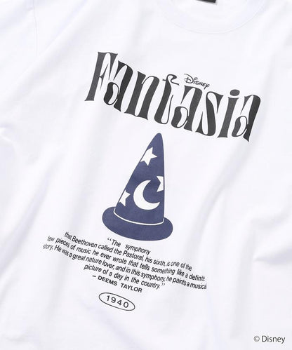 ファンタジア（幻想曲） 寬鬆前幅印花圓領T恤