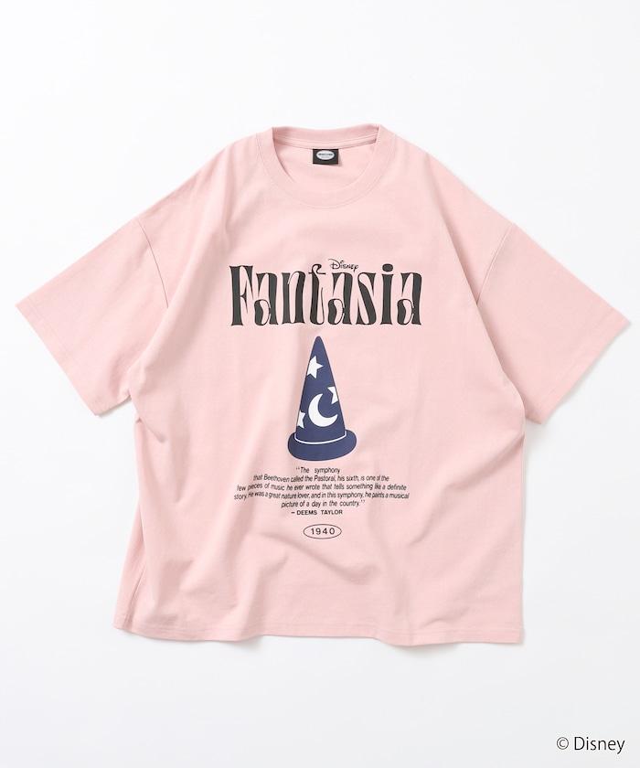 ファンタジア（幻想曲） 寬鬆前幅印花圓領T恤