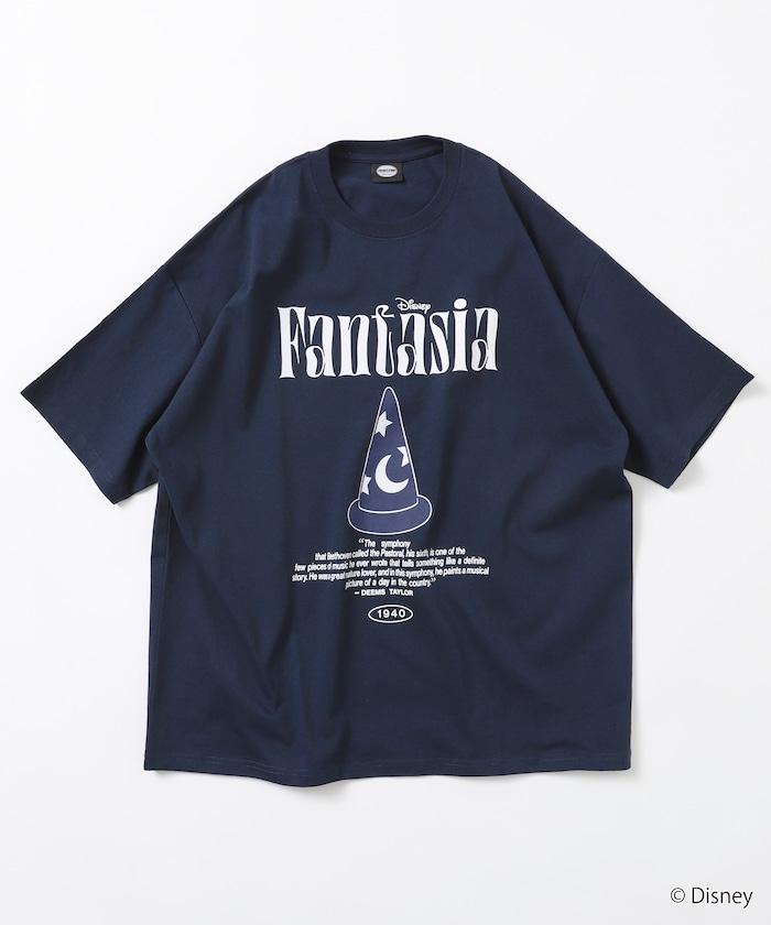 ファンタジア（幻想曲） 寬鬆前幅印花圓領T恤