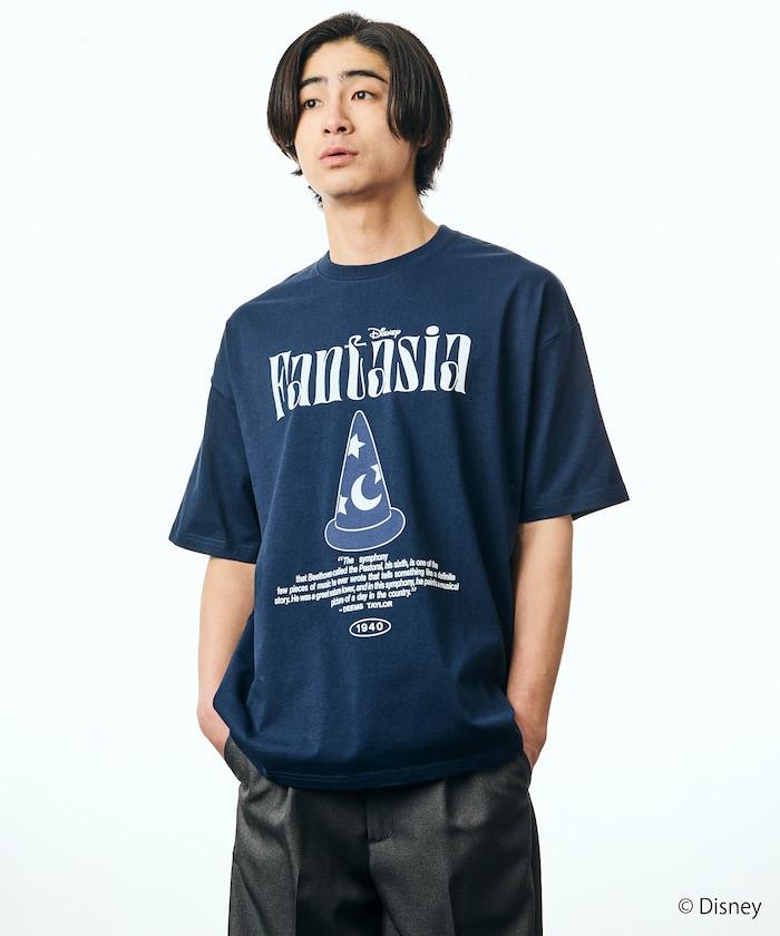 ファンタジア（幻想曲） 寬鬆前幅印花圓領T恤