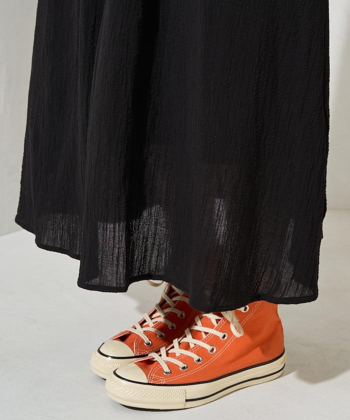 棉多比織 包形蝴蝶結 吊帶連衣裙（展開）