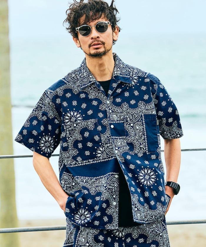 HAV-A-HANK×FREAK'S STORE 聯名 頭巾印花 開領短袖襯衫