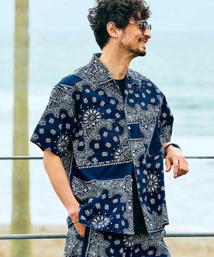 HAV-A-HANK×FREAK'S STORE 聯名 頭巾印花 開領短袖襯衫