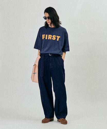 BELTED WIDE DENIM 腰帶設計闊腿牛仔褲