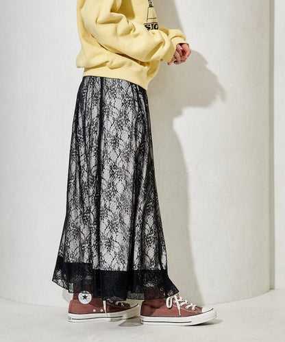 雙面 美人魚廓形 蕾絲 半身裙