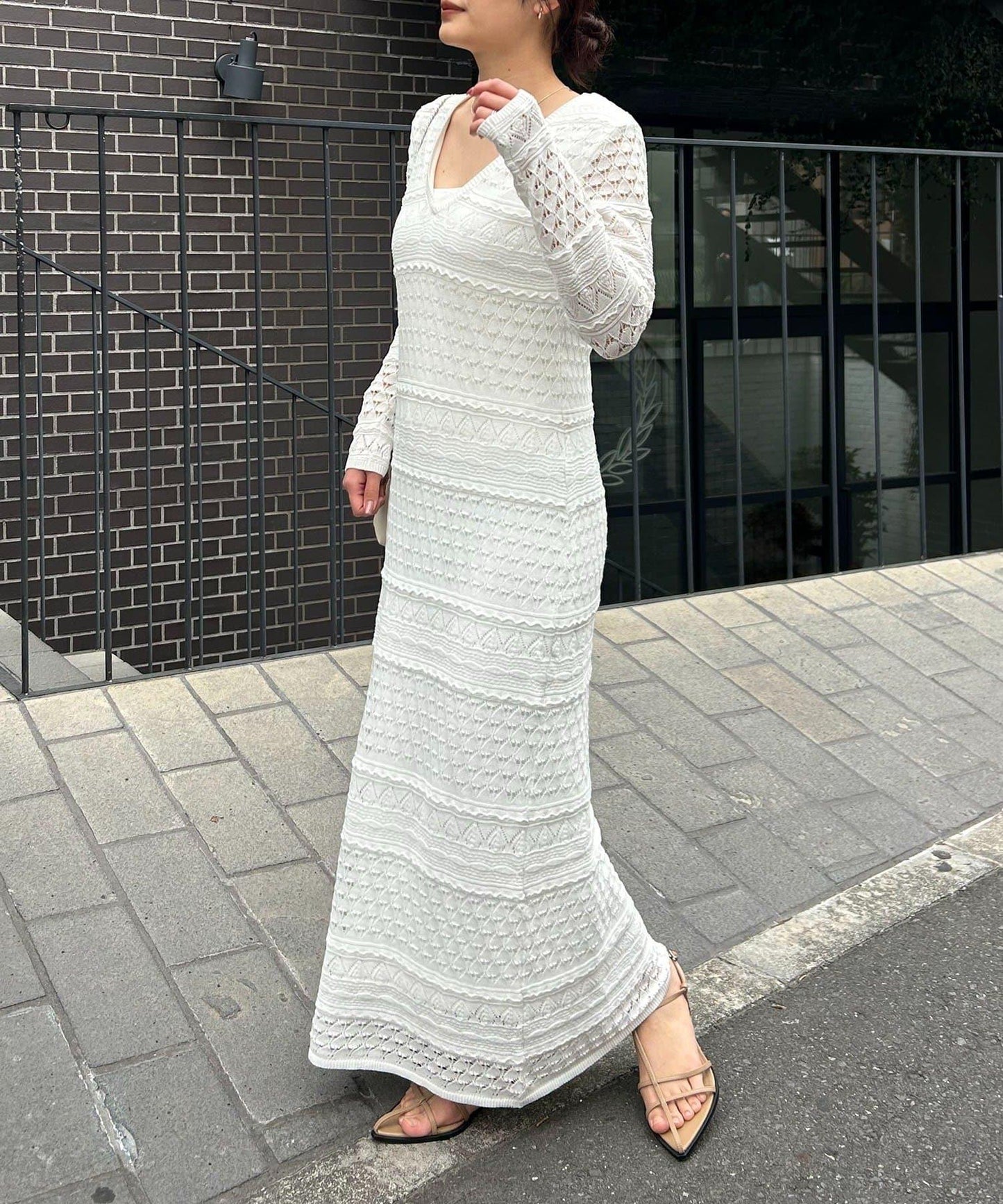 帶裡襯 深V蕾絲 連衣裙