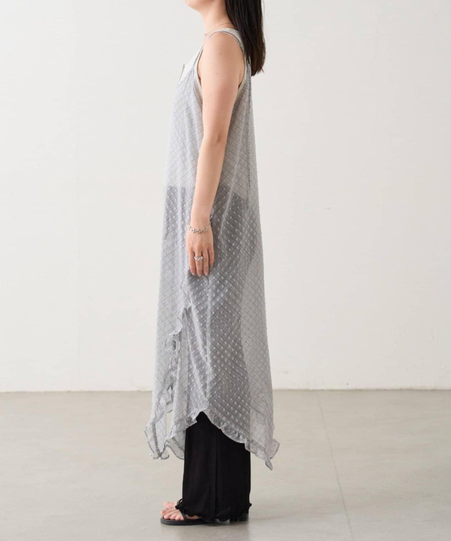 格紋疊搭設計吊帶連衣裙 B款
