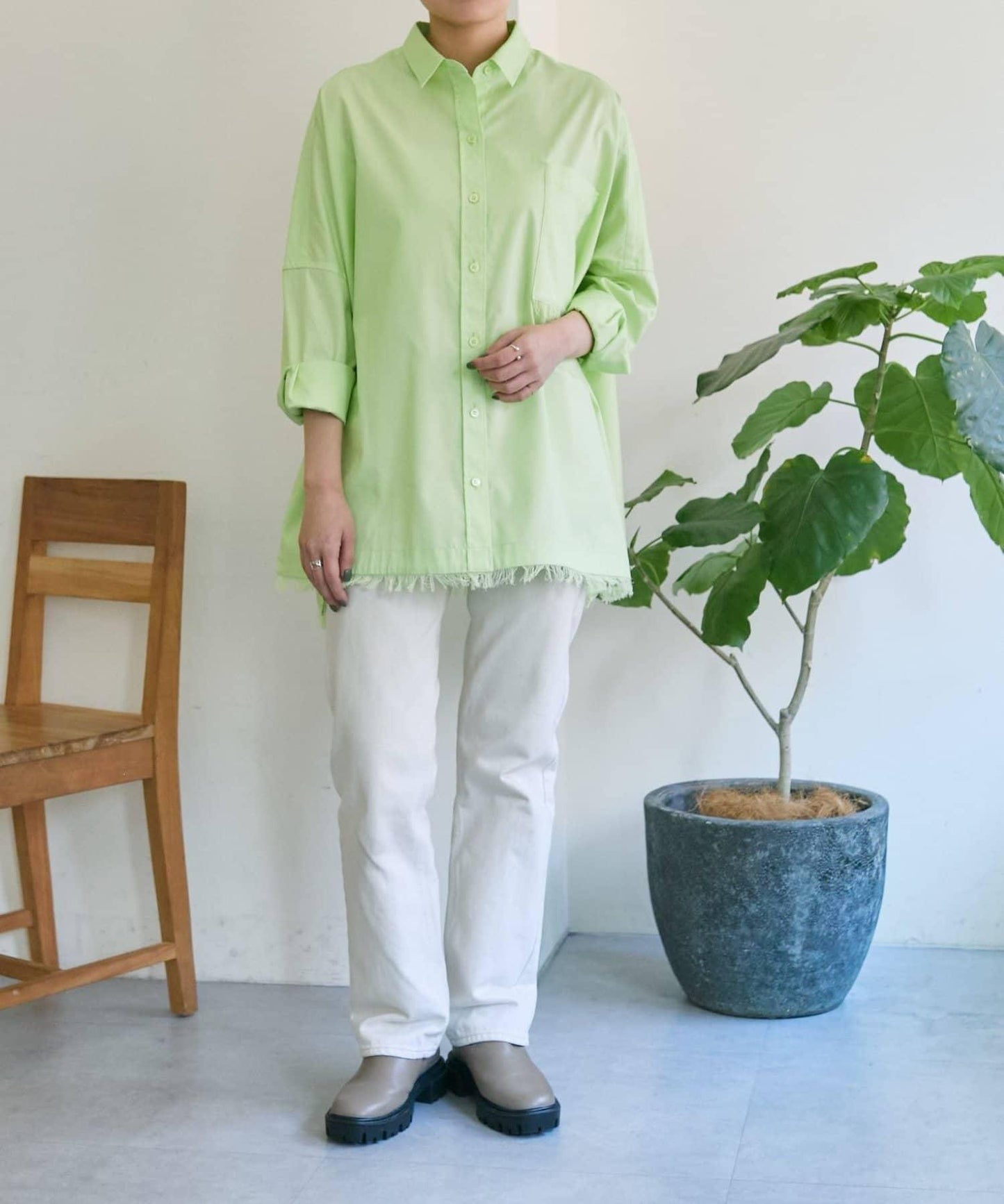 ear PAPILLONNER 寬鬆流蘇設計襯衫