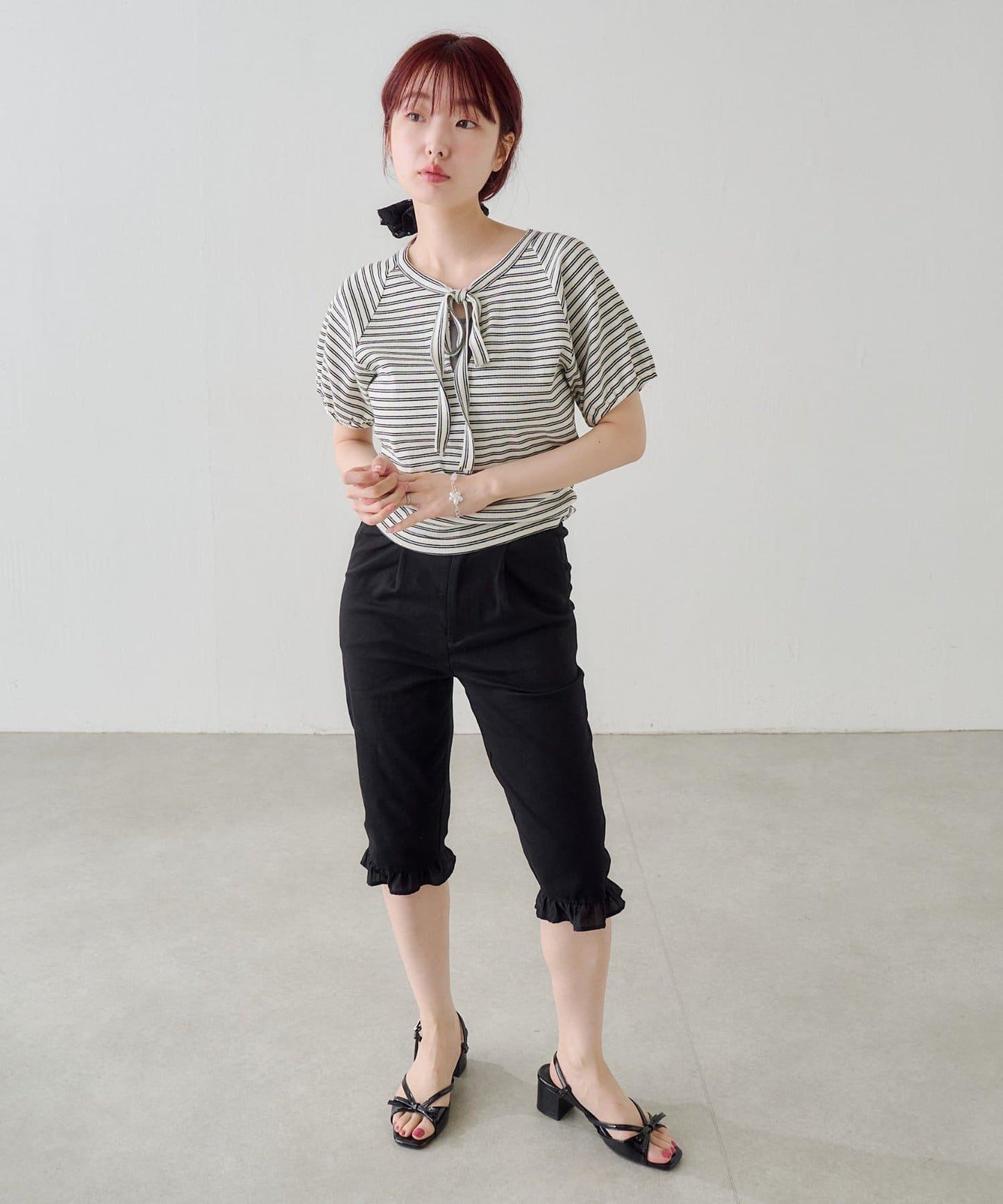 Kastane 蝴蝶結條紋T恤