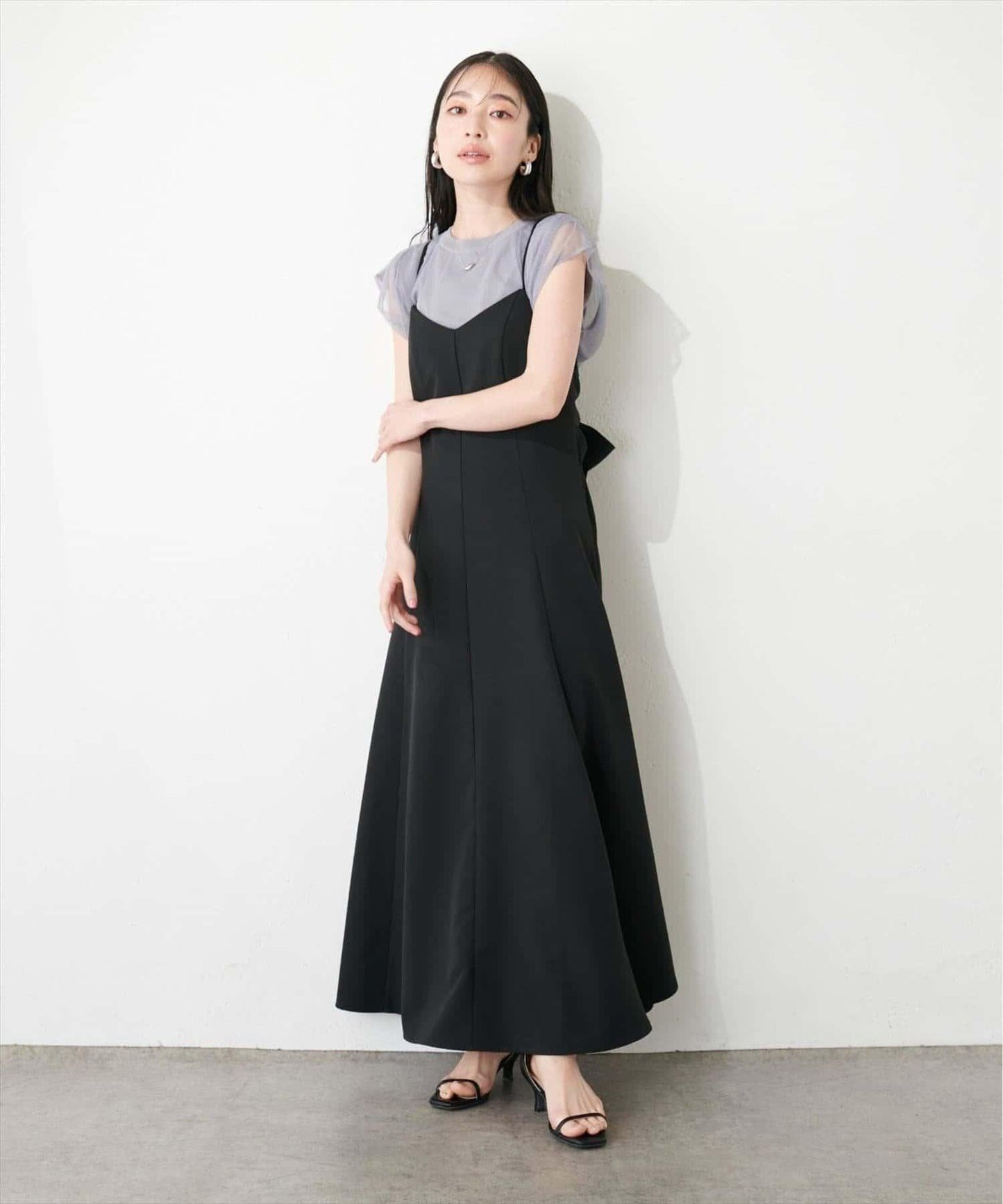 sherbet line 冰感 網紗拼接層次 針織 上衣