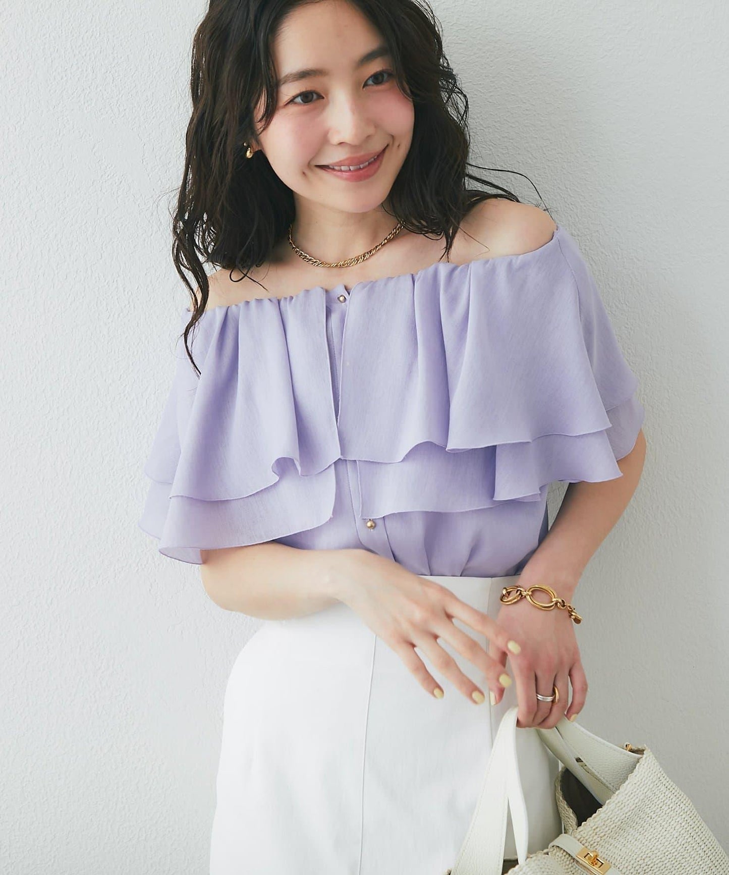 披肩風無袖設計 女式襯衫