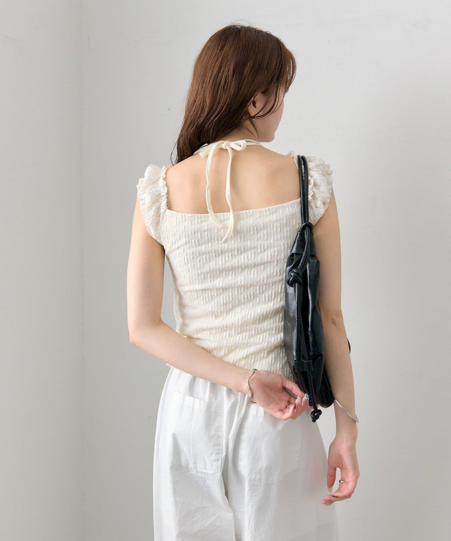 蕾絲蝴蝶結設計 上衣 TOPS