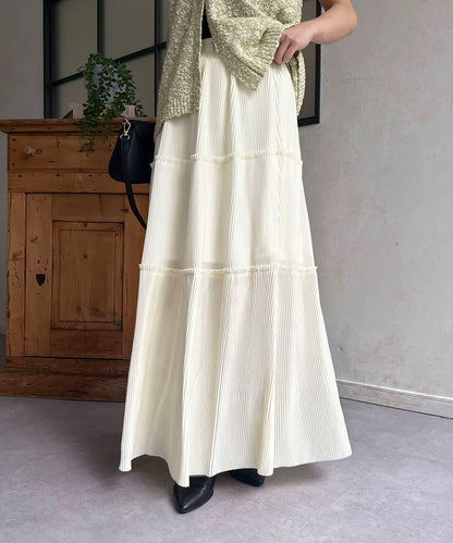 光澤百褶層疊半身裙