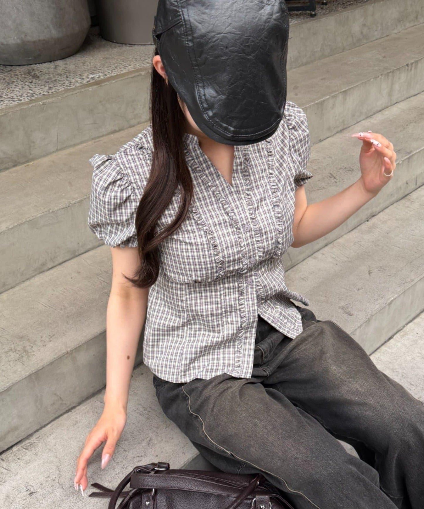 開襟荷葉邊襯衫（五色可選）