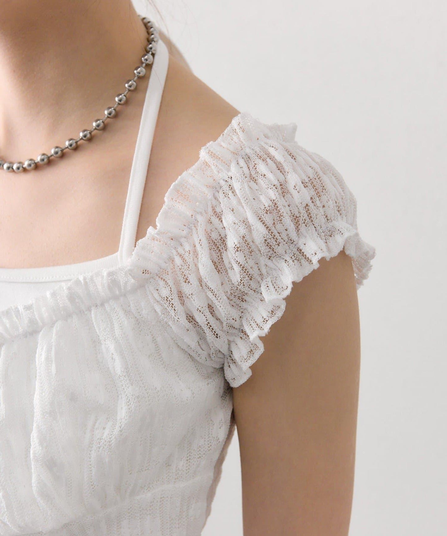 蕾絲蝴蝶結設計 上衣 TOPS