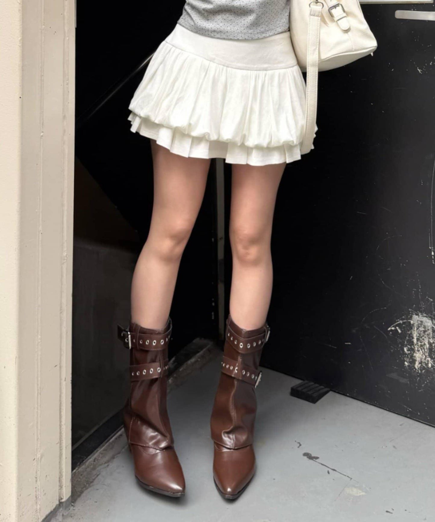 純色／波點／花卉圖案 多層蓬蓬迷你半身裙
