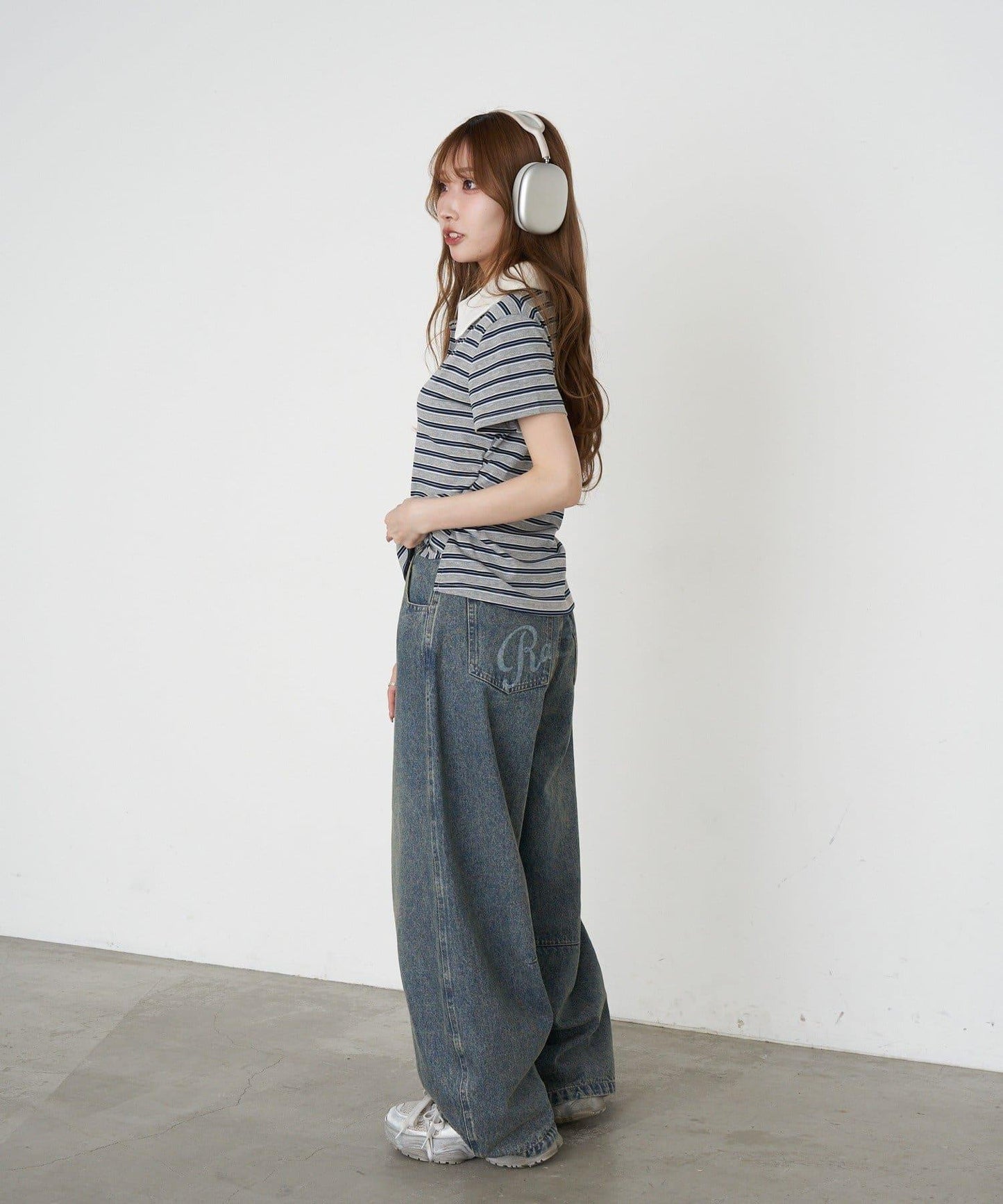 多色條紋 胸部刺繡 短袖 Polo衫