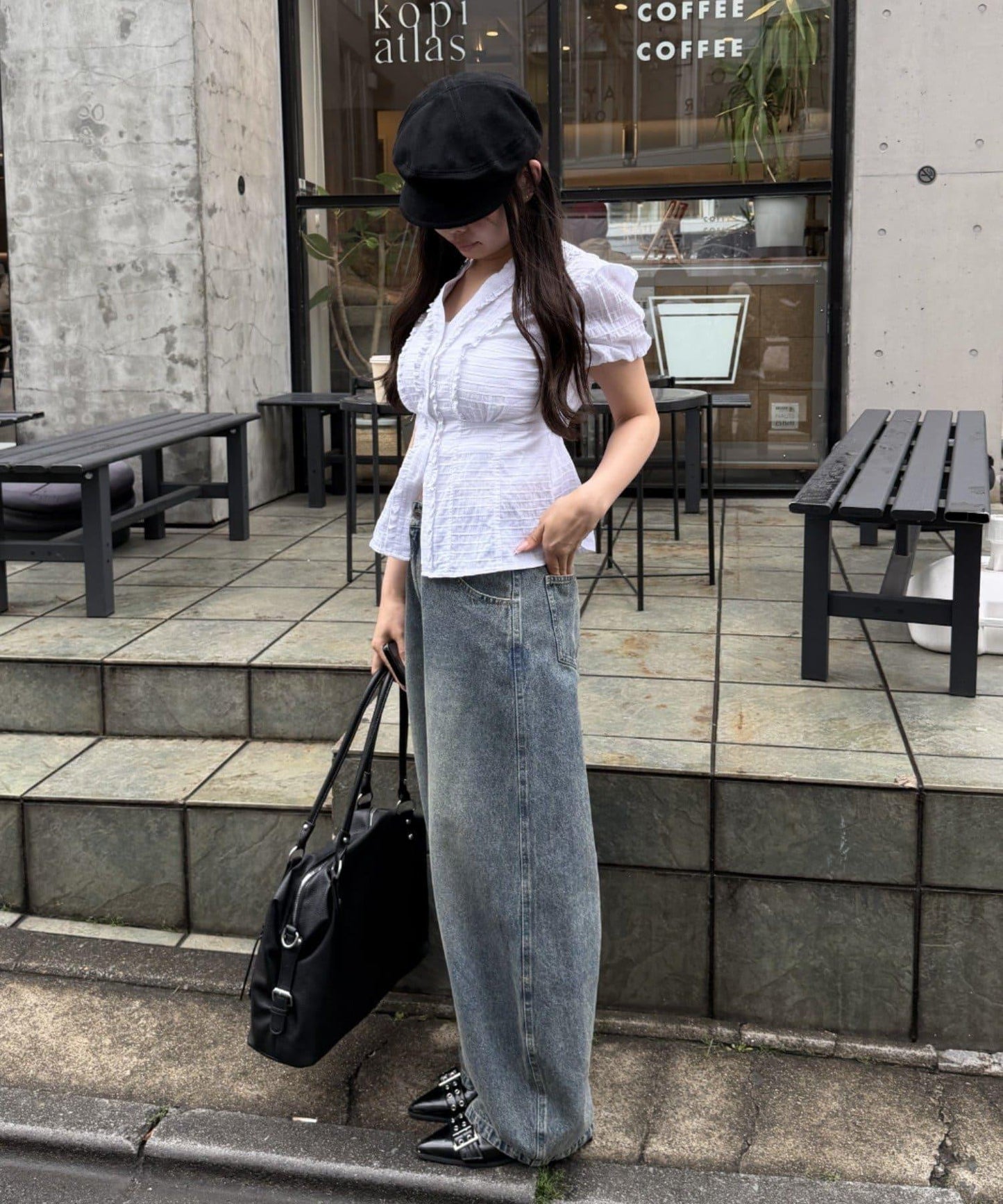 開襟荷葉邊襯衫（五色可選）