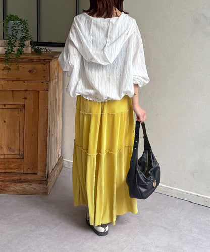 光澤百褶層疊半身裙
