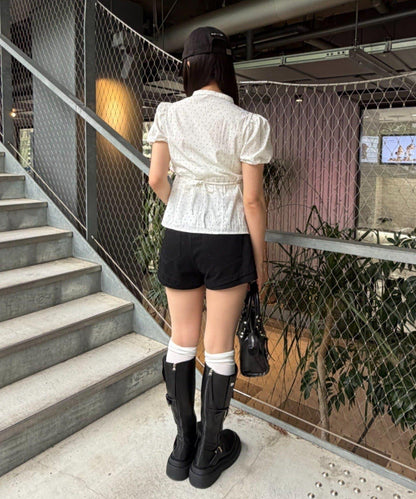 開襟荷葉邊襯衫（五色可選）