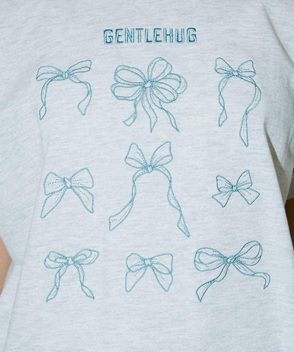 蝴蝶結刺繡T恤