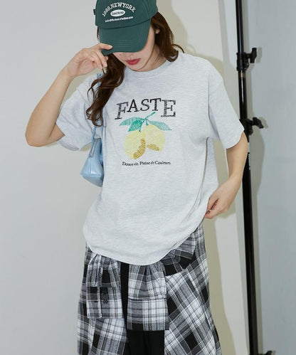 檸檬刺繡T恤