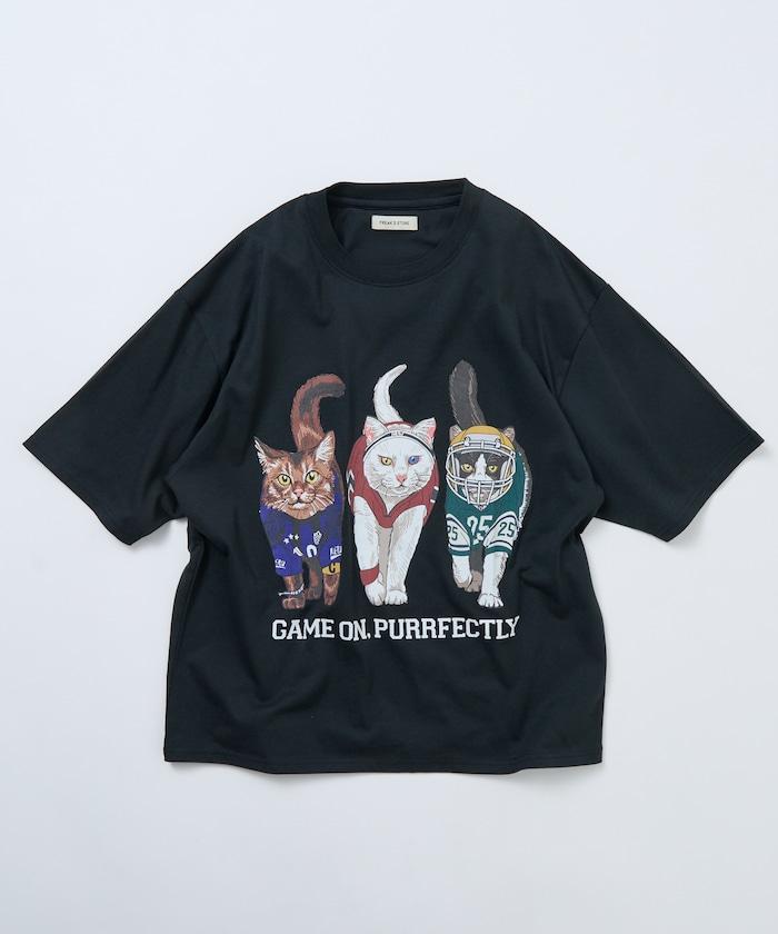 THREE CATS スリーキャッツ  寬鬆廓形 背部印花 T恤