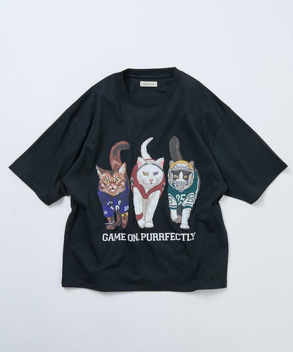 THREE CATS スリーキャッツ  寬鬆廓形 背部印花 T恤