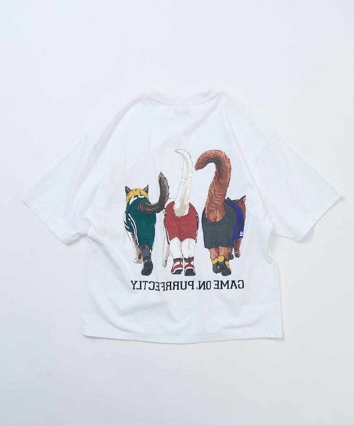 THREE CATS スリーキャッツ  寬鬆廓形 背部印花 T恤
