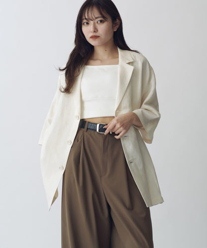 人造絲亞麻 三扣 短袖 襯衫夾克