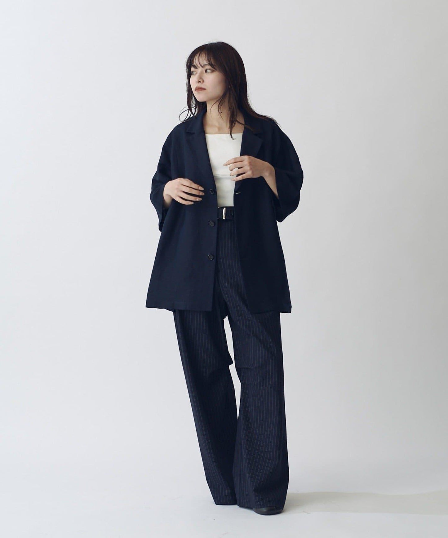 人造絲亞麻 三扣 短袖 襯衫夾克