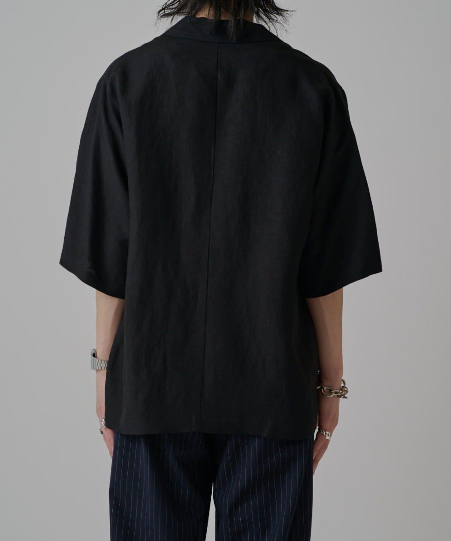 人造絲亞麻 三扣 短袖 襯衫夾克
