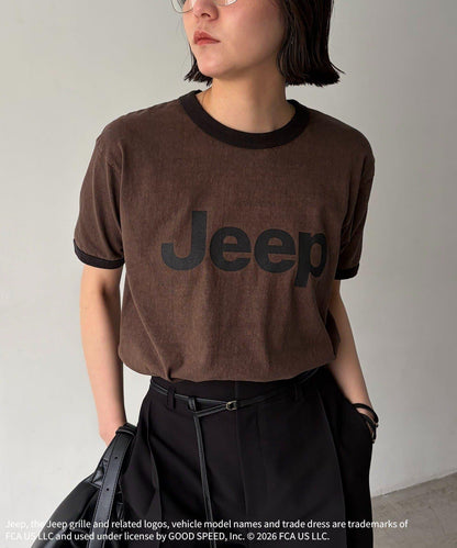 JEEP 拼色羅紋領 T恤