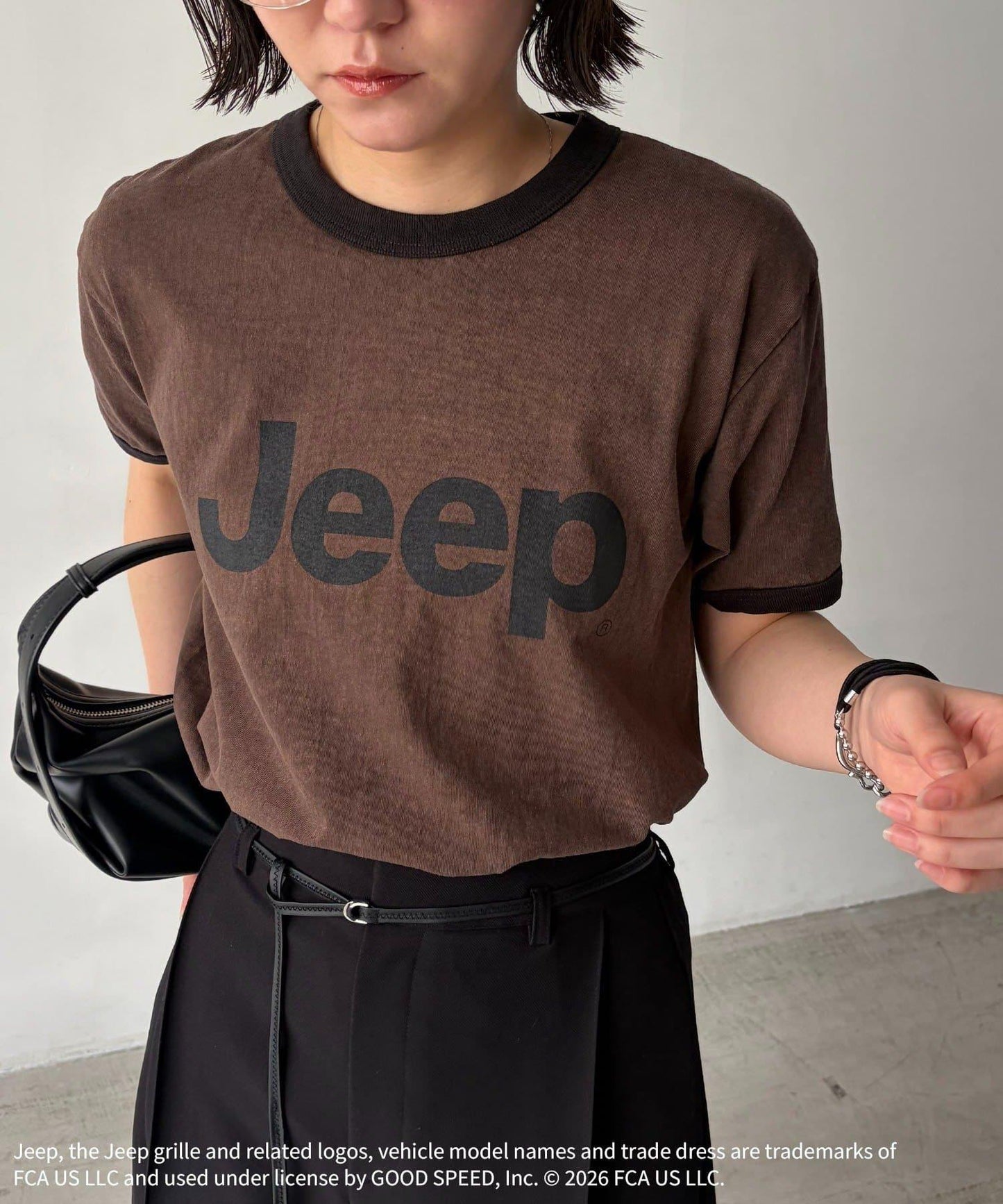 JEEP 拼色羅紋領 T恤