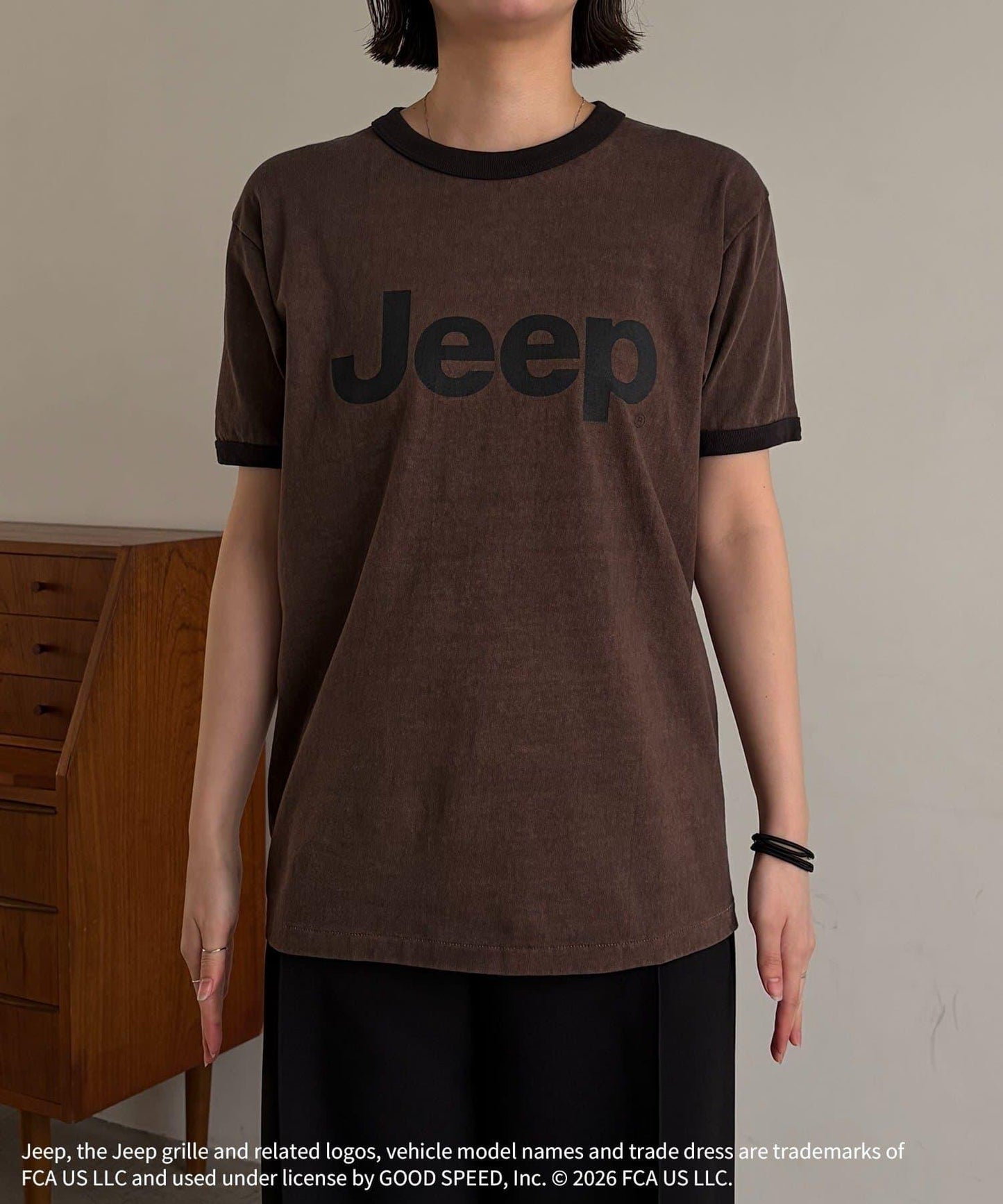JEEP 拼色羅紋領 T恤