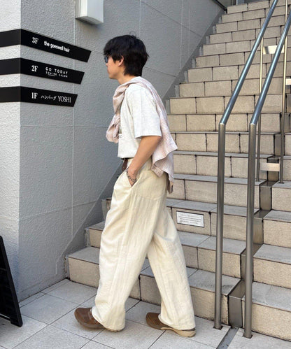 冷感材質男女同款 闊腿 2褶設計 人造絲尼龍面料 西裝褲