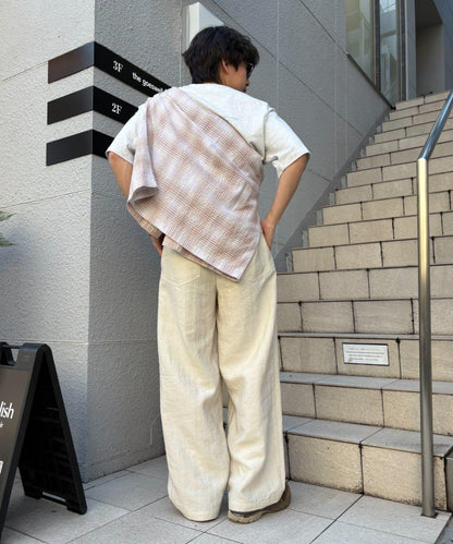 冷感材質男女同款 闊腿 2褶設計 人造絲尼龍面料 西裝褲