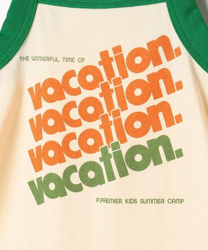 No Vacation No Summer 字樣 吊帶連體短褲 Link款