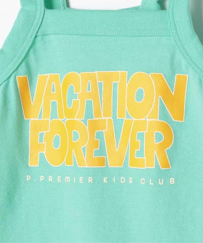 No Vacation No Summer 字樣 吊帶連體短褲 Link款