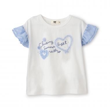 落肩版型 袖荷葉邊 T恤