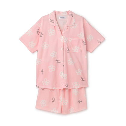 滿印短袖襯衫短褲家居服套裝