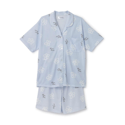 滿印短袖襯衫短褲家居服套裝