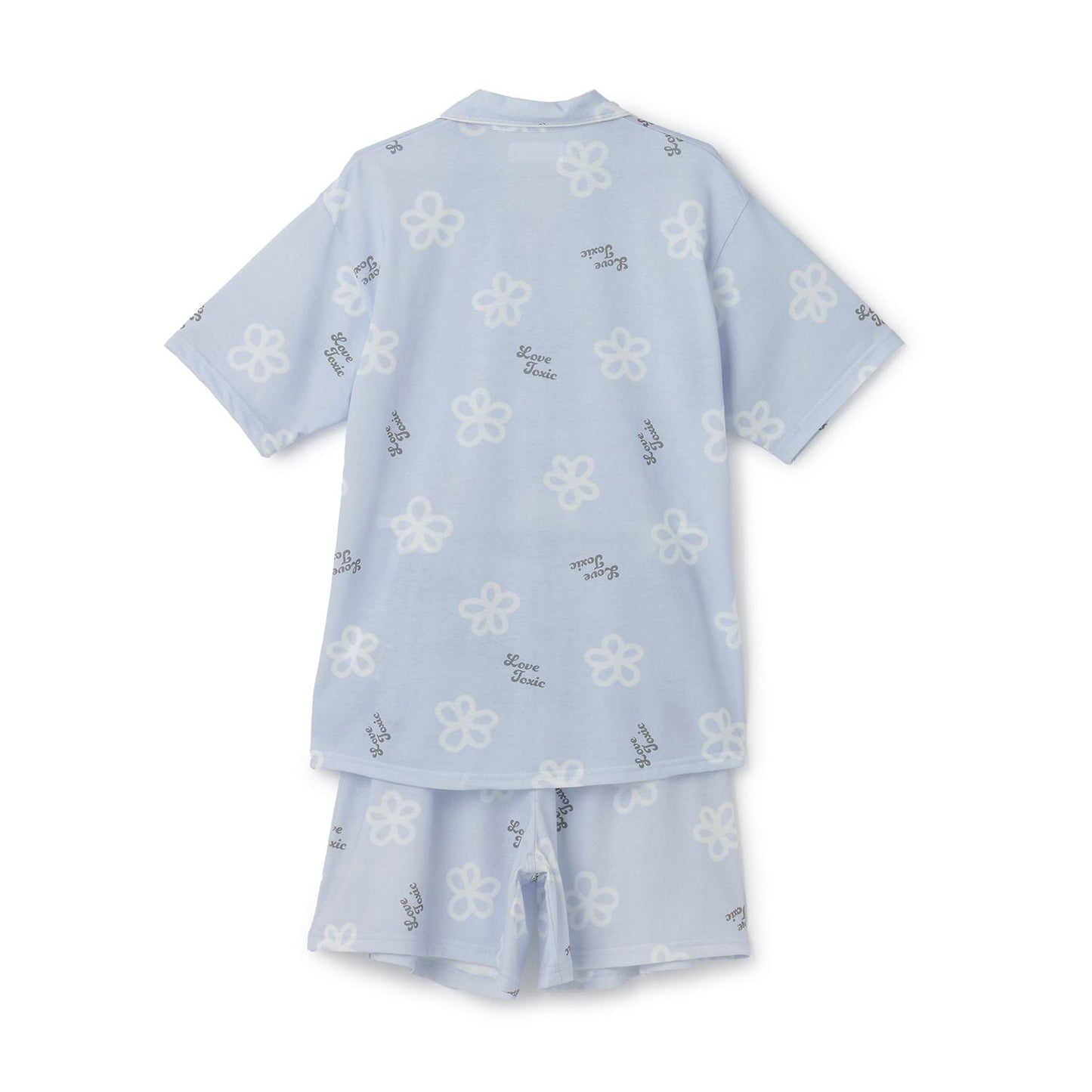 滿印短袖襯衫短褲家居服套裝