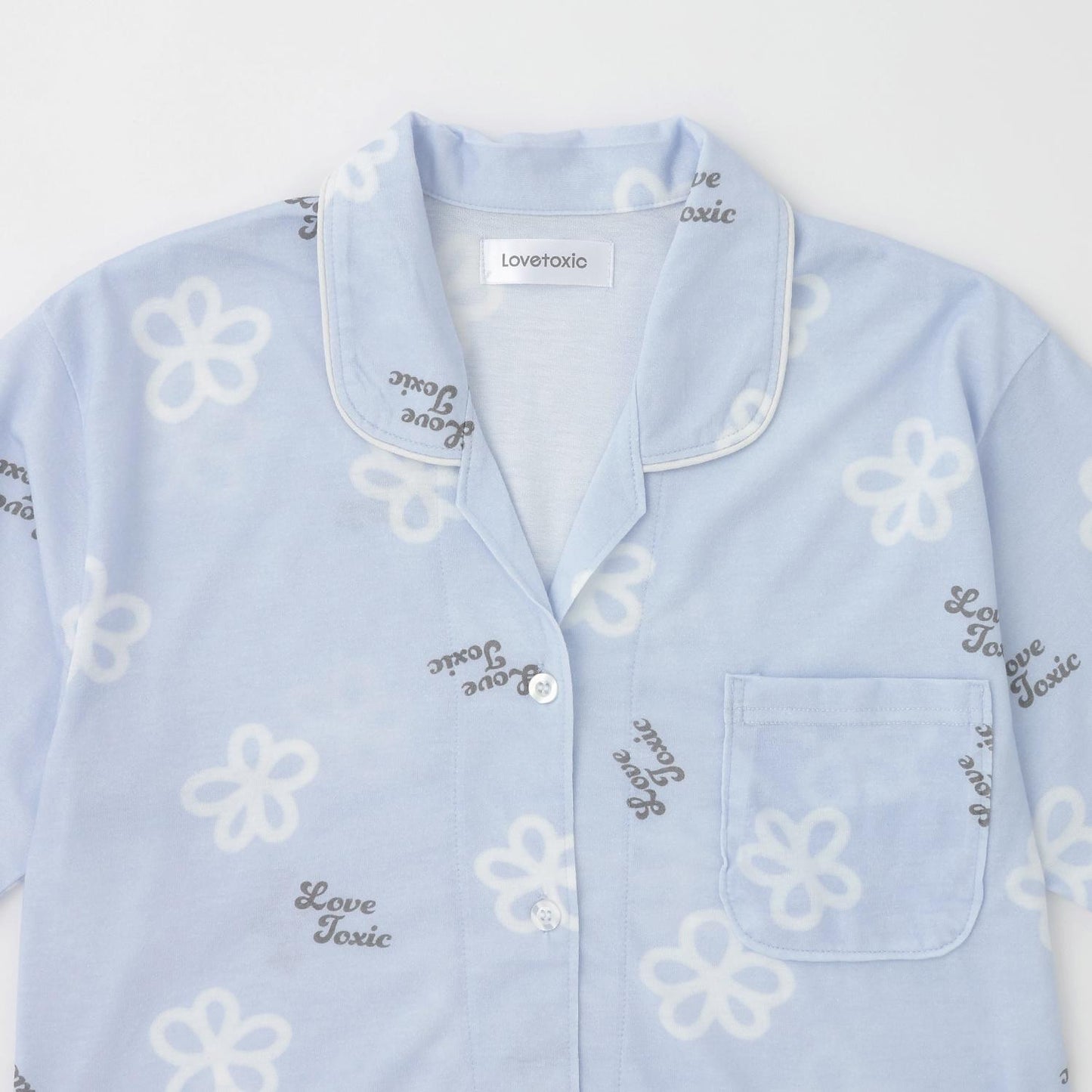 滿印短袖襯衫短褲家居服套裝