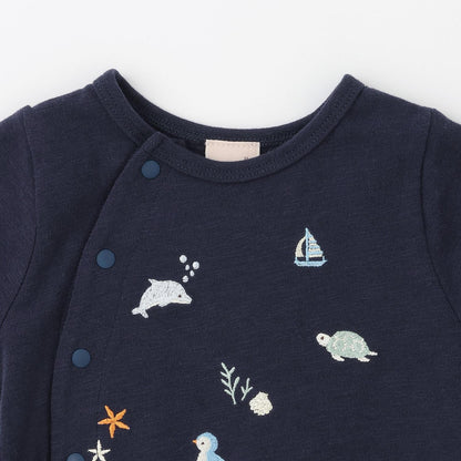 海洋生物刺繡 2way連體衣